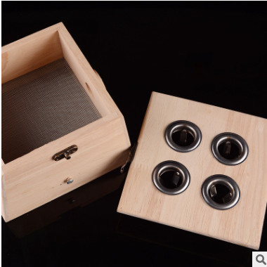 臻宛艾橡木四孔艾灸盒实木温灸器木质家庭式艾灸器具温灸盒艾条罐图3