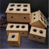 竹制艾灸盒 单孔123456孔多眼温灸器 家用楠竹木灸盒 艾灸器