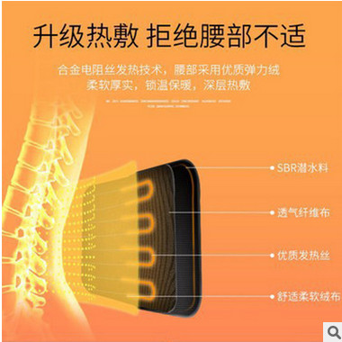 新品热卖电热护腰带 保暖加热暖宫暖胃腰带 男女艾炙热敷暖宫腰带图1