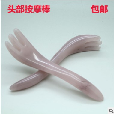 蜜蜡头部按摩刮痧器按摩梳面部按摩棒拨筋棒经络刮痧足疗点穴图2