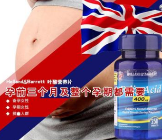 英国HB保健品HollandBarretthb孕期叶酸营养片孕前备孕贫血 250片图1