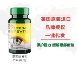 英国进口保健品HB改善眼睛 蓝莓叶黄素软胶囊 护眼 保护视力 60粒