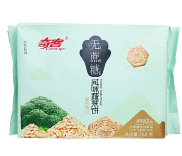 奇客厂家直销无蔗糖饼干368g黑芝麻咸味蔬菜杂粮五谷杂粮饼干食品图2