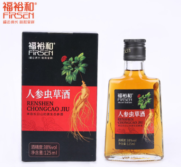 东北特产 福裕和人参虫草酒 38度长白山鲜人参浸泡高粱白酒直销图2