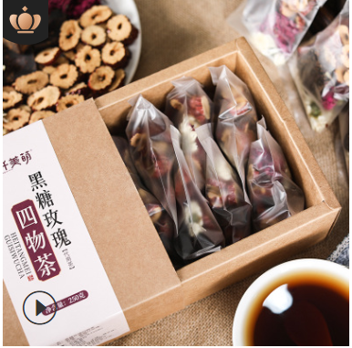 黑糖玫瑰茶 红糖姜丝茶袋泡茶 女人茶红枣姜茶 姨妈茶厂家批发图2