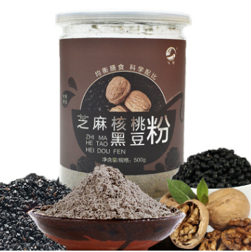 黑芝麻桑葚粉核桃粉黑豆粉糊代餐粉五谷粉冲饮食品 oem代加工500g图2