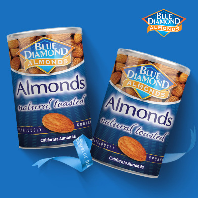 泰国进口 BLUEDIAMOND/蓝钻石罐装原味扁桃仁130g 原装进口巴旦木图2