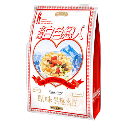 北海白色恋人原味坚果水果麦片450g营养早餐冲饮即食谷物燕麦片图3