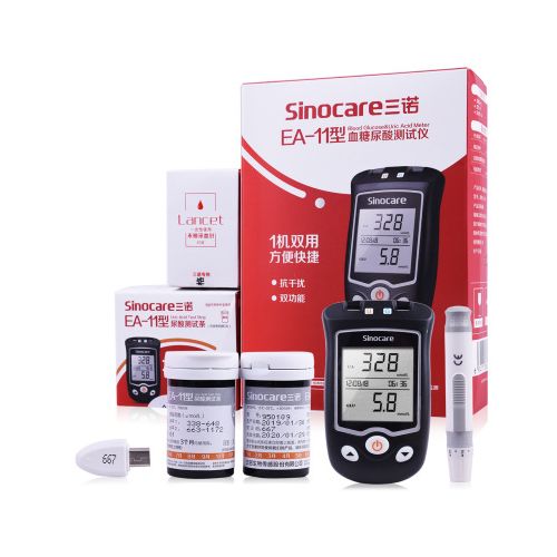 三诺ea-11血糖尿酸测试仪 双功能 试纸试条 仪器+50尿酸+50血糖
