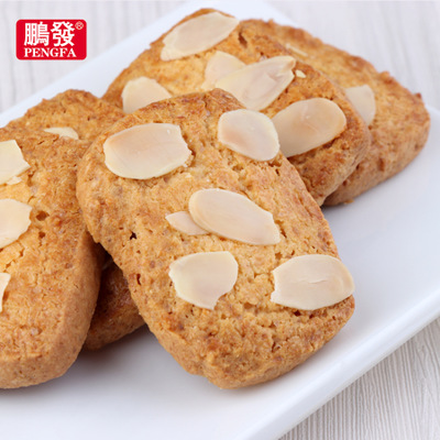 一件代发网红零食鹏发海苔酥扁桃仁片酥145克/袋饼干休闲坚果饼干