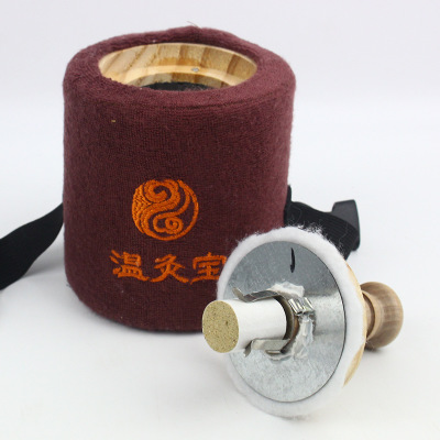 厂家直销原木单口温灸宝艾灸盒 随身灸加厚耐用 控温防烫温灸盒图3