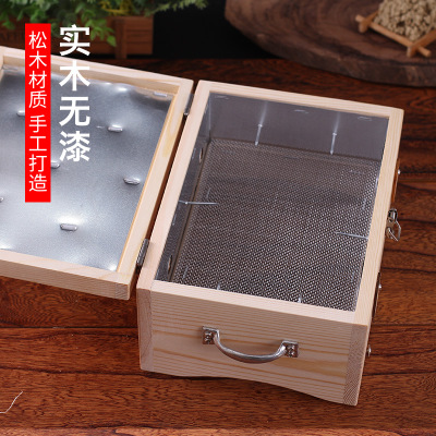 实木艾灸盒 木制腰部背部灸盒温灸盒艾灸箱 6针温灸器随身灸图3