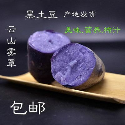 新鲜黑土豆紫心紫土豆黑美人1斤装黑金刚马铃薯一件代发包邮图3