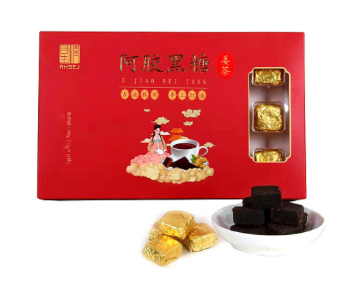 阿胶黑糖姜茶 180克盒装古法手工熬制黑糖姜茶图1