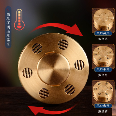 新款镂空随身灸 艾灸盒加厚纯铜随身灸无烟包 批发定制艾灸布套图3