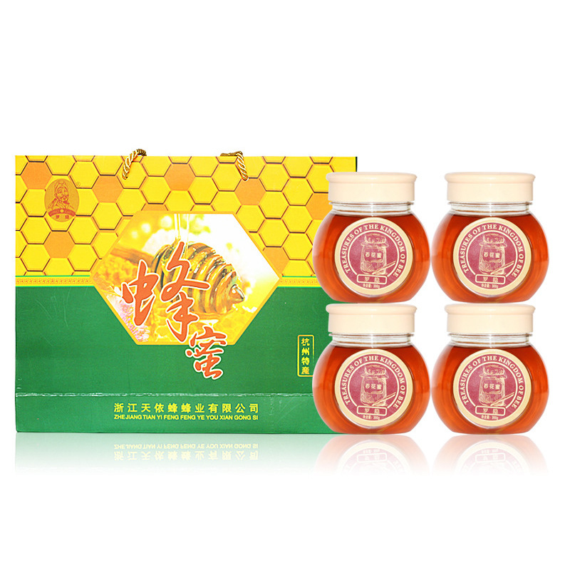 天依蜂罗隐百花蜜礼盒300g*4 礼盒装一件代发图1