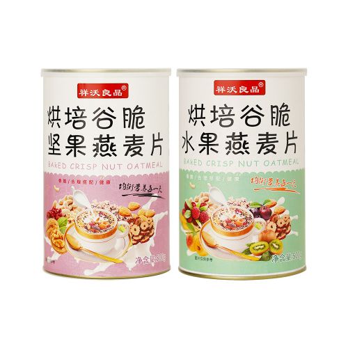 定制代工烘焙燕麦片早餐混合水果坚果燕麦片代餐即食500克罐装