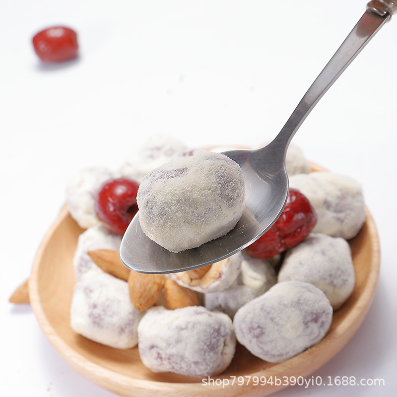 网红奶枣巴旦木夹心新鲜趣味小吃香甜 自制新年零食红枣500g装图1