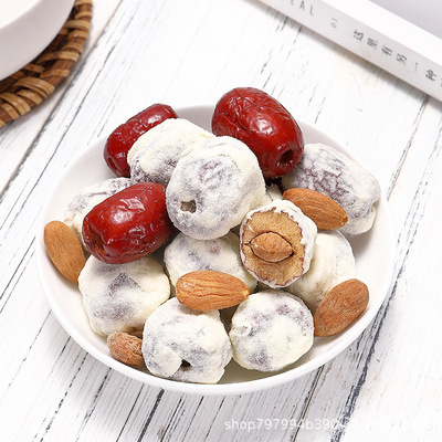 网红奶枣巴旦木夹心新鲜趣味小吃香甜 自制新年零食红枣500g装图2