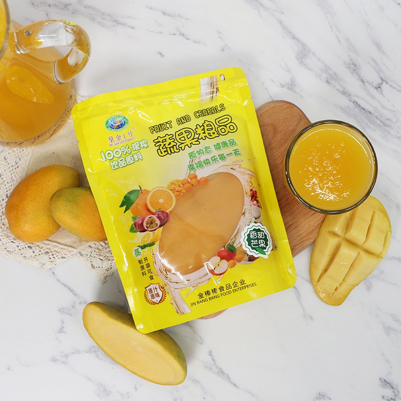 皇金1号 香甜芒果汁 320g 鲜榨果汁 酒店冷饮品餐饮商用榨汁包图3