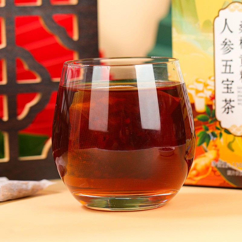 南京同仁堂桑葚黄精人参五保茶男性用茶小包袋茶直播供货一件代发图2