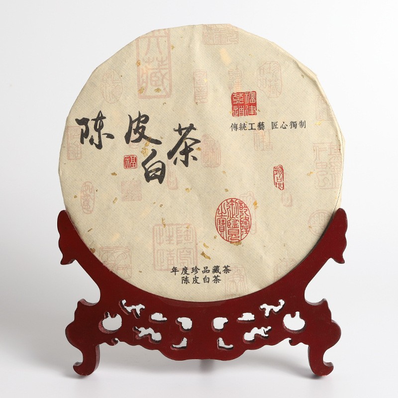 福鼎陈皮贡眉老白茶 新会陈皮150克寿眉白茶饼 茶叶厂家批发 定制图4