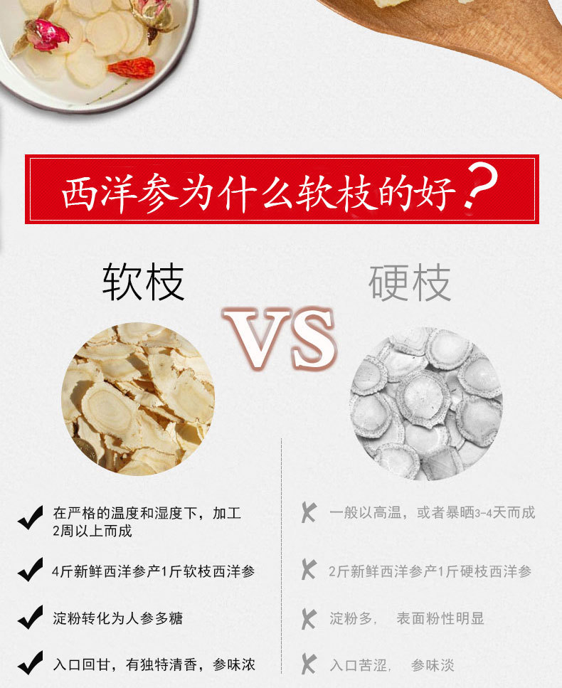 东北西洋人参西洋参参片礼盒吉林西洋参切片