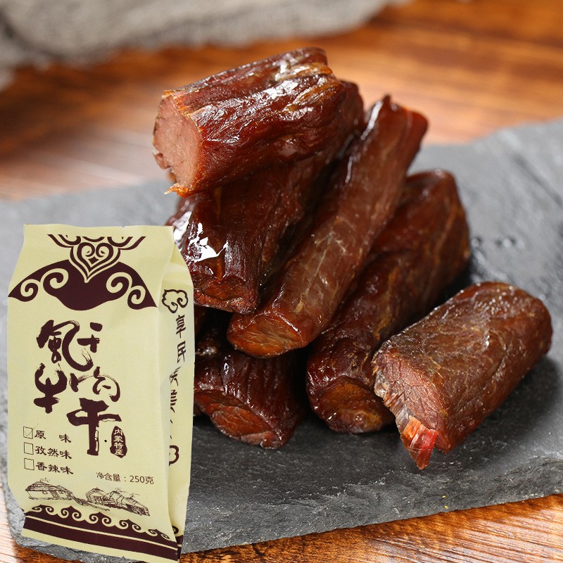 7成干内蒙古牛肉干批发250g源头厂家原味香辣手撕牛肉条肉干批发图2