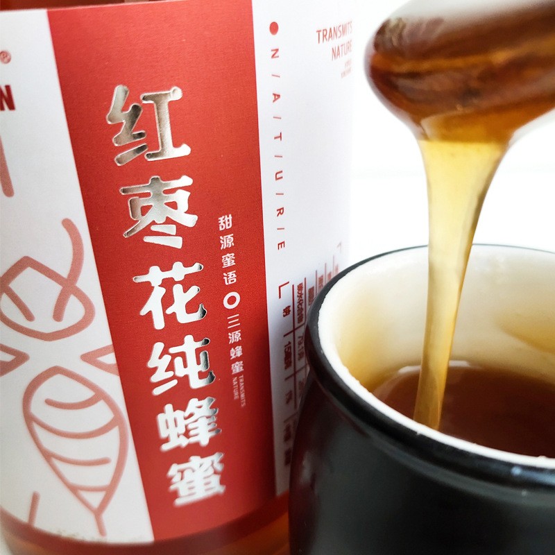 新疆蜂蜜三源红枣花蜂蜜1kg新疆蜂蜜原蜜源头厂家一件代发图4