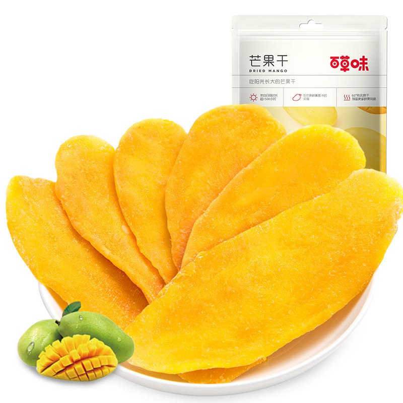 【百草味-芒果干60g】 果干蜜饯休闲办公零食小吃果脯芒果干批发图5