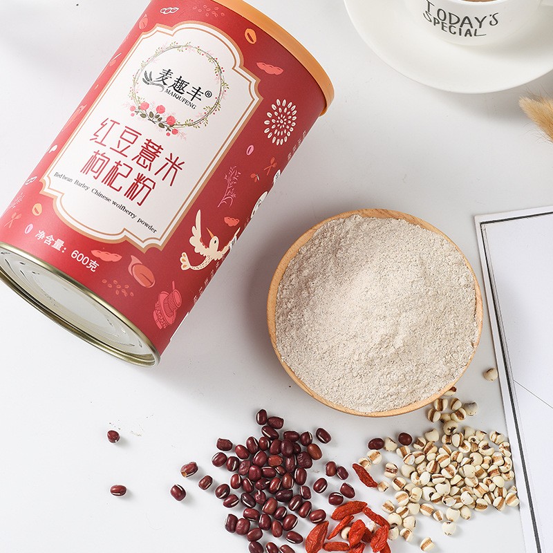 红豆薏米粉枸杞粉 五谷杂粮熟粉薏仁红豆代餐粉OEM贴牌代加工600g图2