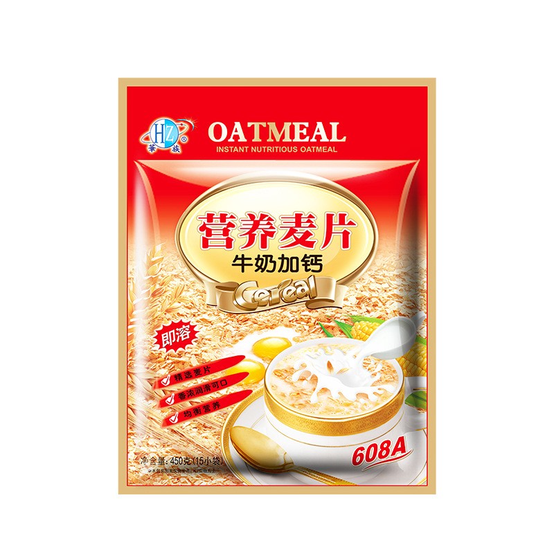 冲饮速溶速食麦片袋装牛奶加钙代餐饱腹营养早餐华旺燕麦厂家批发图5