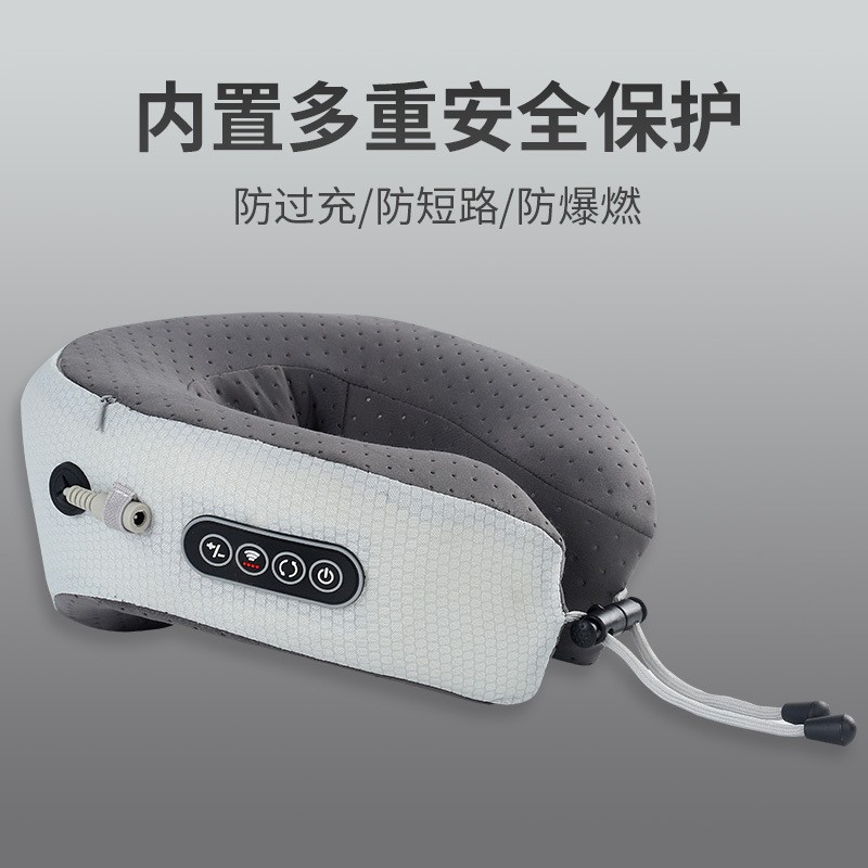 跨境U型按摩枕震动颈椎按摩仪颈部按摩器电动护颈仪C型U型按摩枕图4