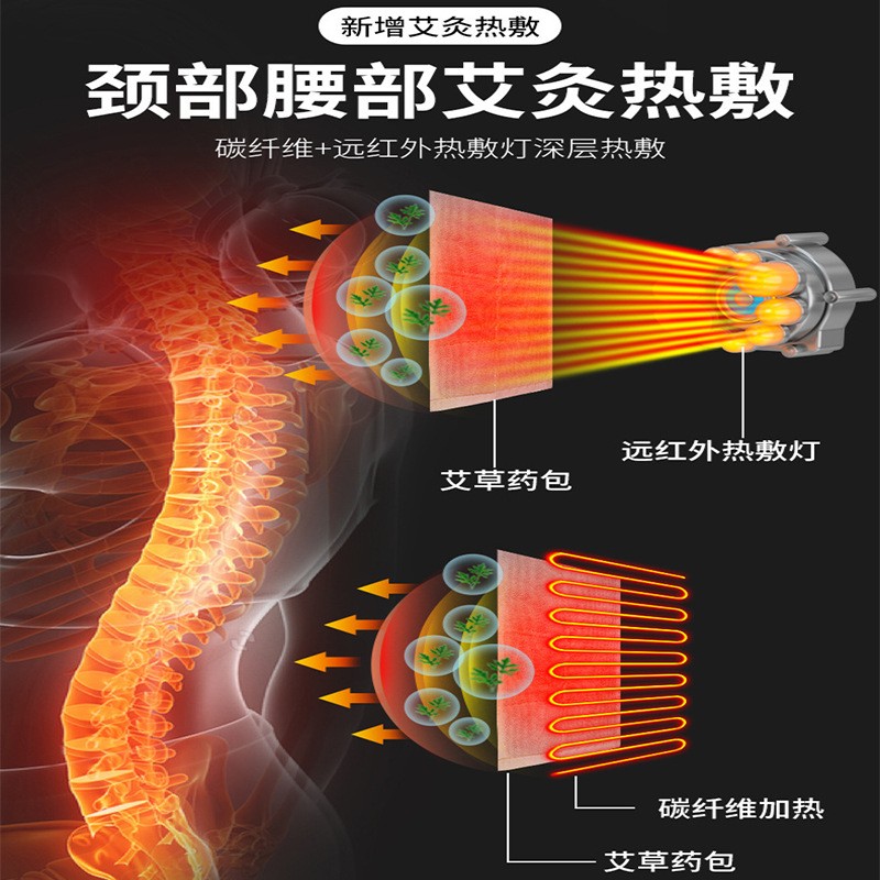 电动按摩床垫加热震动全身枕器按颈椎颈肩部背部腰部肩部按摩靠垫图2