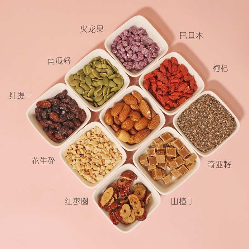 纤谷田火龙果坚果藕粉羹奇亚籽冲调速溶即食500g瓶装代餐一件代发图2