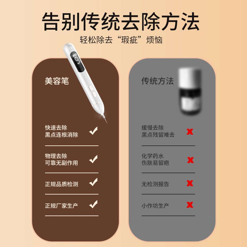 扫斑痔去斑点痣笔小白式扫斑美容仪液晶激光碳化家用便携点斑笔图2
