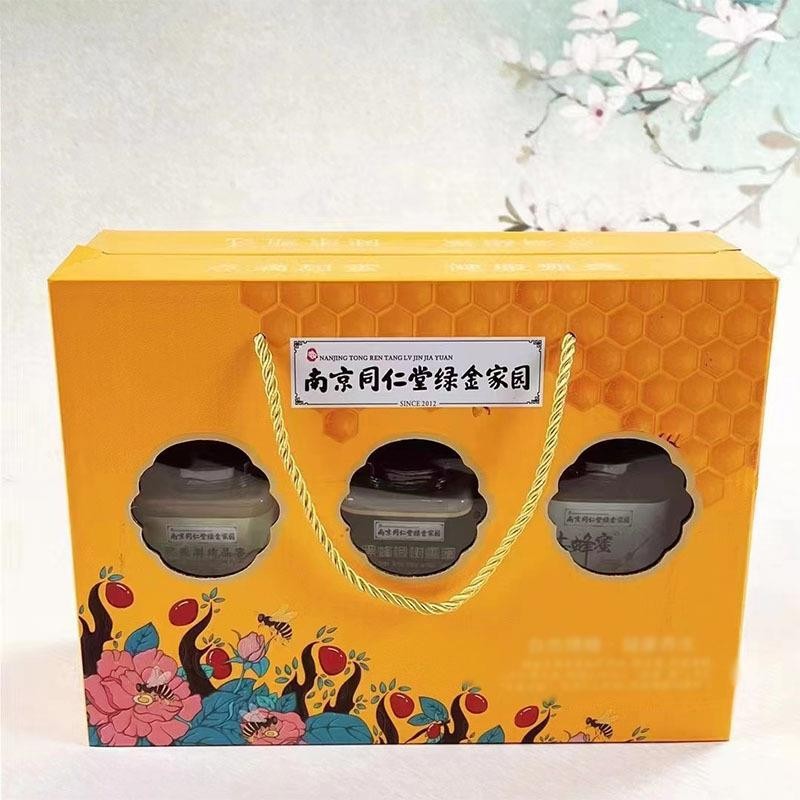 南京同仁堂蜂蜜礼盒3瓶装1500g结晶蜜 土蜂蜜 椴树蜜团购批发送礼图4