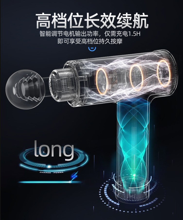 新品上新肌肉按摩筋膜枪供跨境电商静音电动深层肌膜枪震动按摩枪图3