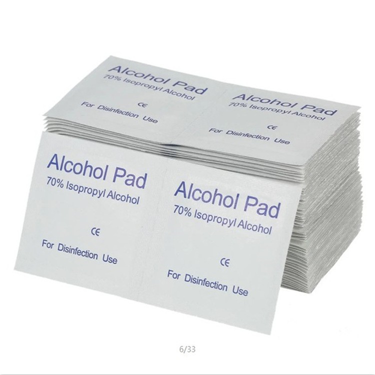 CE FDA现货酒精片 酒精消毒棉片纹绣首饰手机电脑清洁擦片100片盒图5