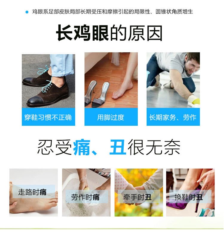 白云山鸡眼贴足部冷敷贴加厚性皮肤老茧冷敷理疗6贴装图2