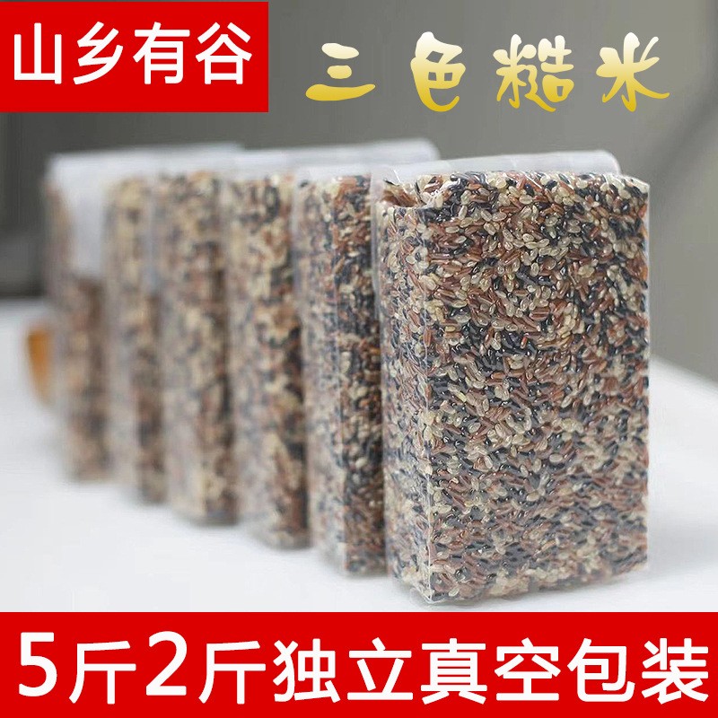 三色糙米新米农家米真空包装黑米粗粮胚芽米杂粮饭五谷杂粮图4