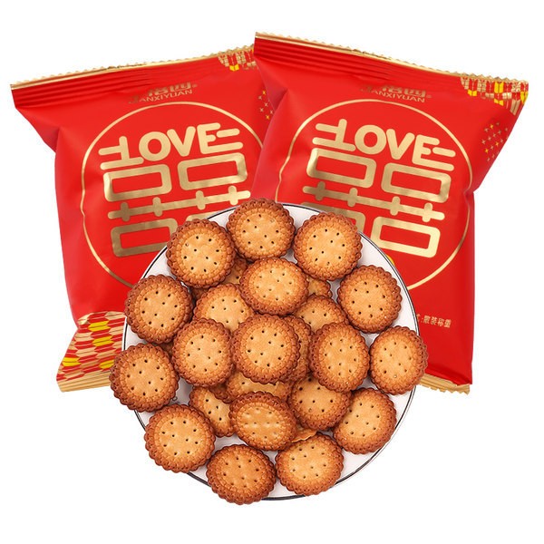 千禧园喜饼500g小圆饼海盐味曲奇饼干结婚喜糖婚庆食品散装批发图5