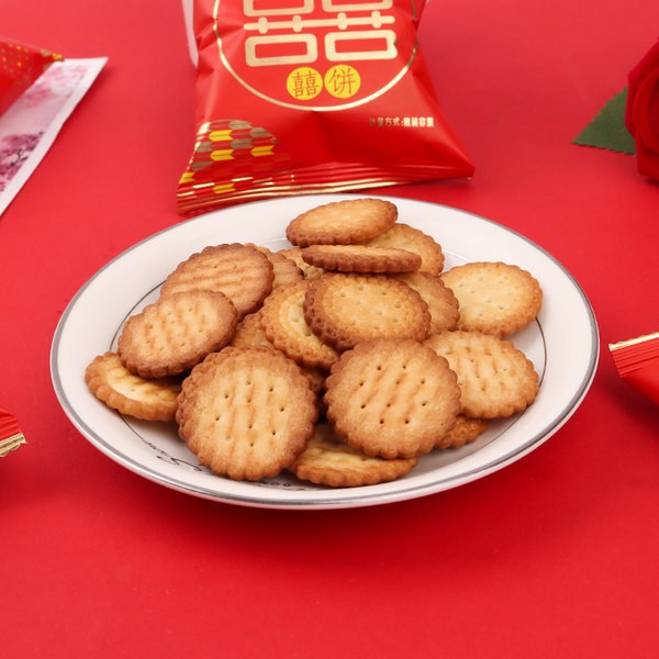 千禧园喜饼500g小圆饼海盐味曲奇饼干结婚喜糖婚庆食品散装批发图3