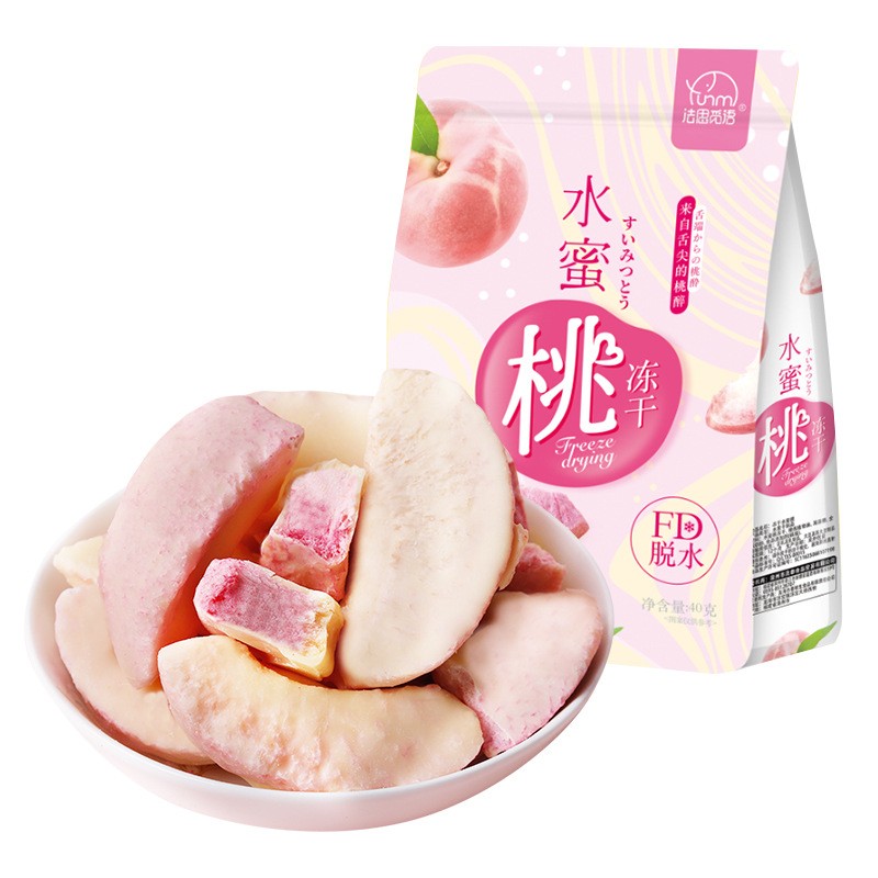 法思觅语 冻干水蜜桃干休闲零食冻干水果干40g巧克力冻干水蜜桃图5