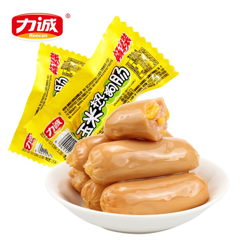 力诚玉米热狗肠26g桶装休闲零食厂家直发即食肉制食品玉米火腿肠图3