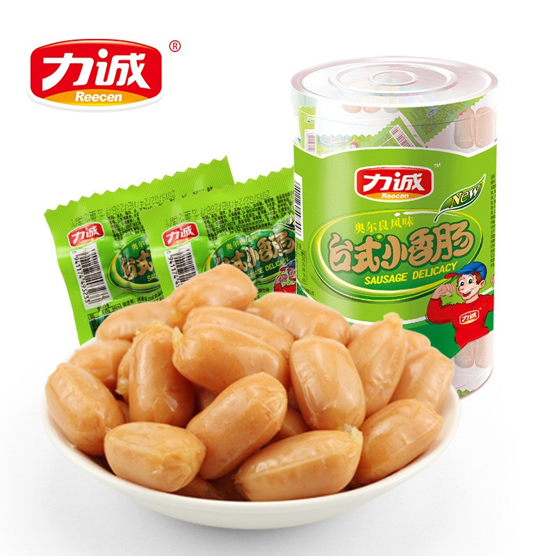 力诚台式小香肠50支装整桶休闲零食即食4粒装台式小烤肠火腿肠图2