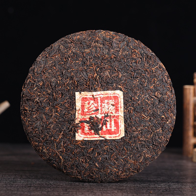 昭君熟普2019年大树普洱春茶叶357克 越陈越香普洱七子饼熟茶批发图4