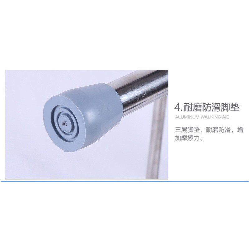 新款便捷铝合金助行助步器 定制行走手推拐杖 老人术后带轮助步架图4