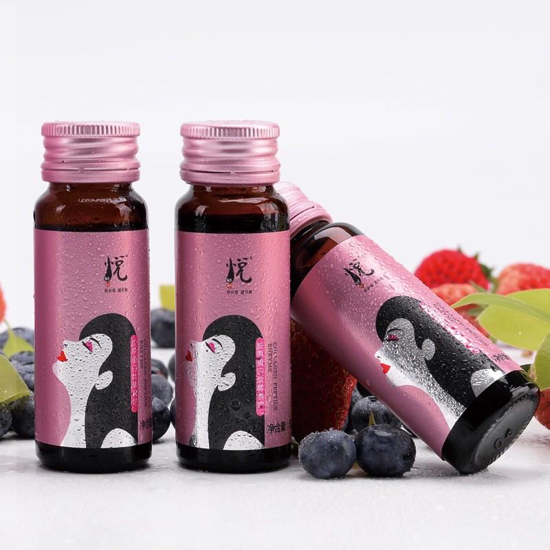 胶原蛋白肽口服液复合多肽蓝莓草莓果饮分子肽酵素饮料30ml维生素图3