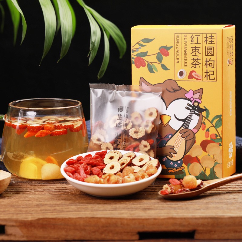 茗花有主桂圆红枣枸杞茶 大枣桂圆枸杞组合花草茶 花茶养生茶图4